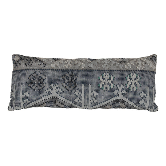 Varyan Outdoor Pillow Blue — Front Three-Quarter