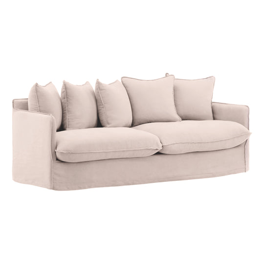Lexa Sofa Slipcover Natural — Front Three-Quarter