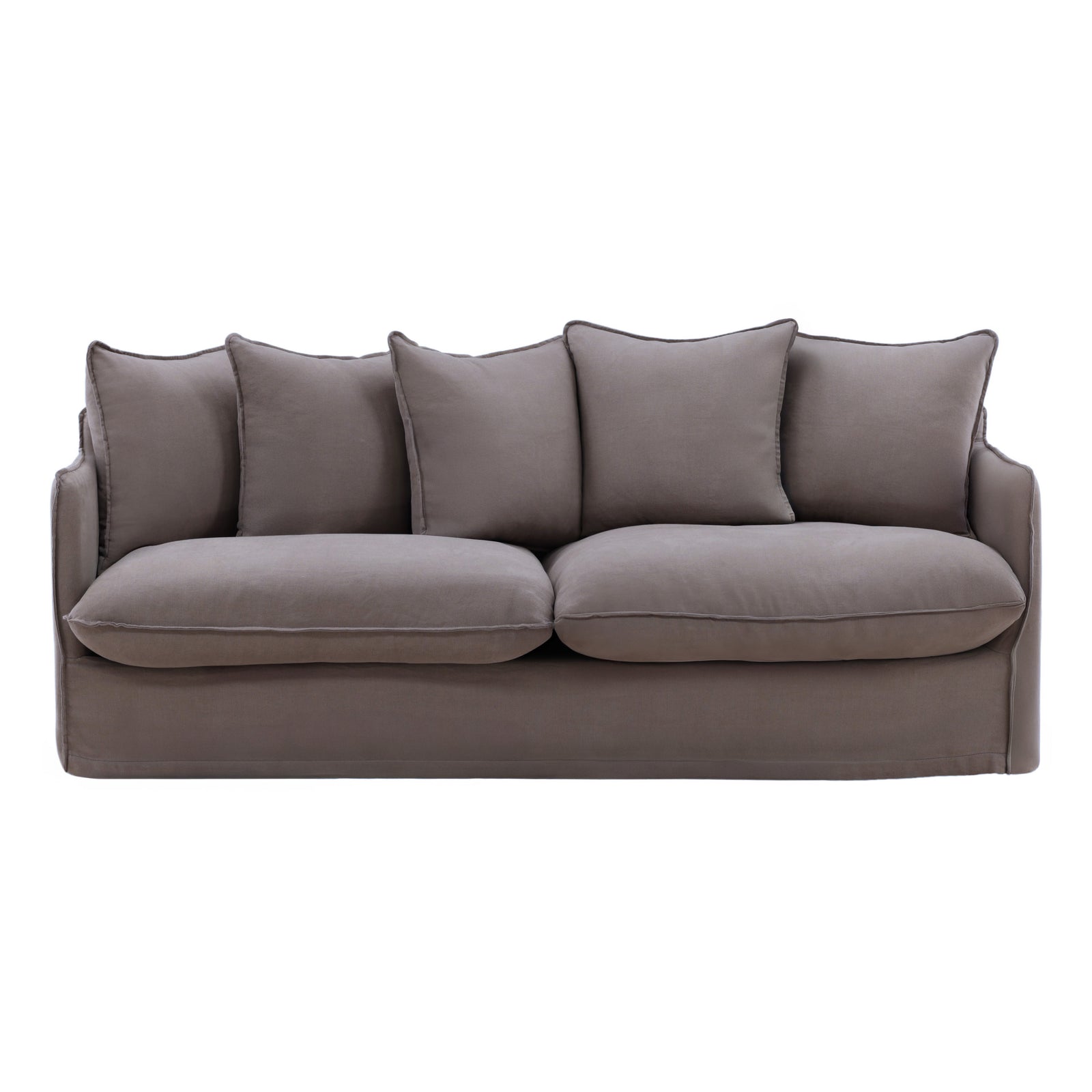 Lexa Sofa Slipcover Stone — Front