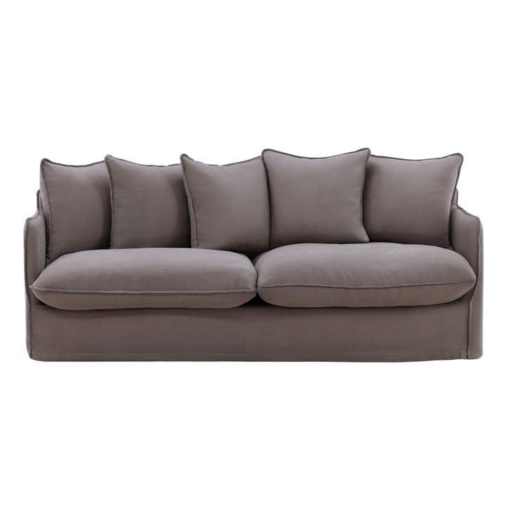 Lexa Sofa Slipcover Stone — Front