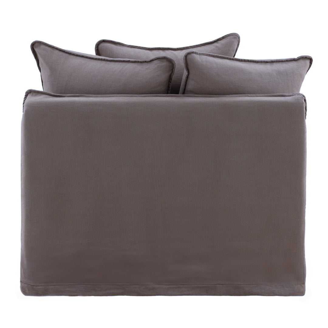 Lexa Sofa Chair Slipcover Stone — Back