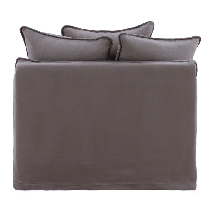 Lexa Sofa Chair Slipcover Stone — Back