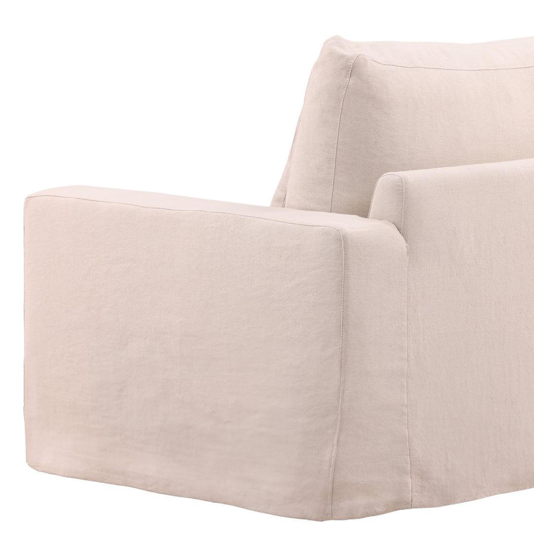Silvie Sofa Chair Slipcover Natural — Detail 2