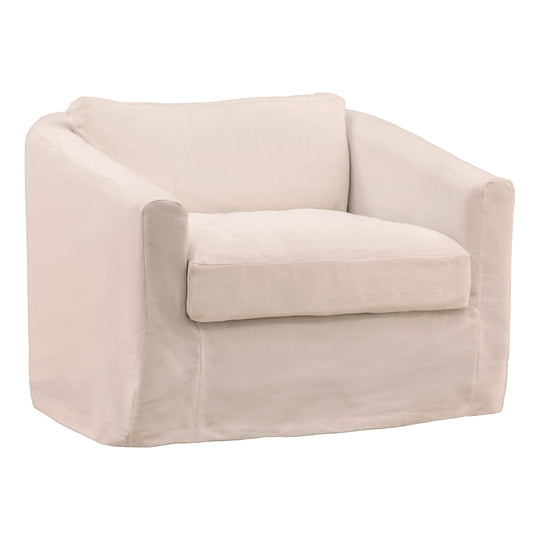 Violetta Sofa Chair Slipcover Natural — Front Three-Quarter