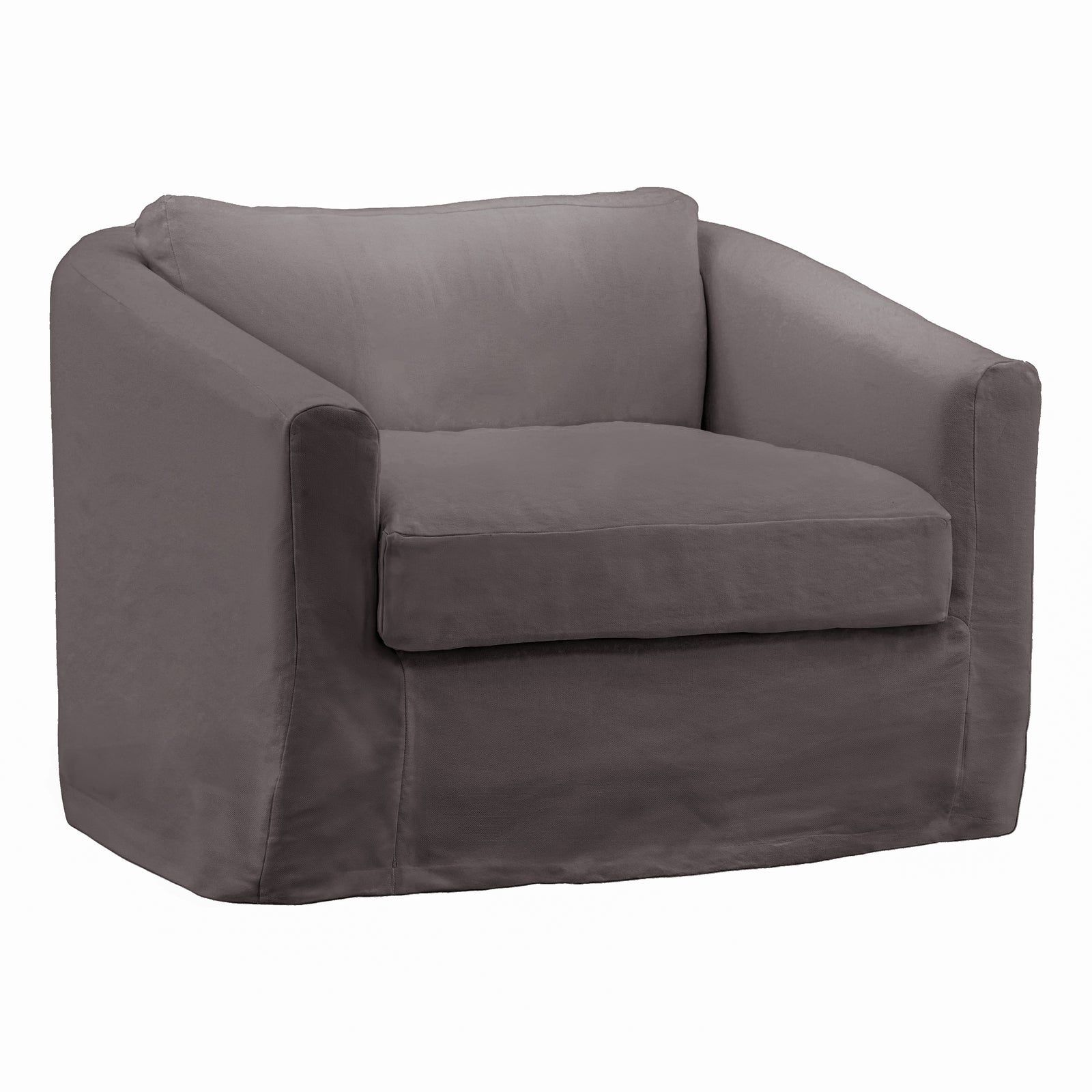 Violetta Sofa Chair Slipcover Stone — Front Three-Quarter
