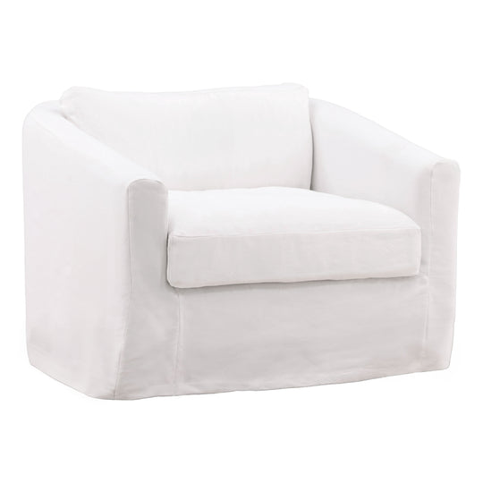 Violetta Sofa Chair Slipcover White — Front Three-Quarter