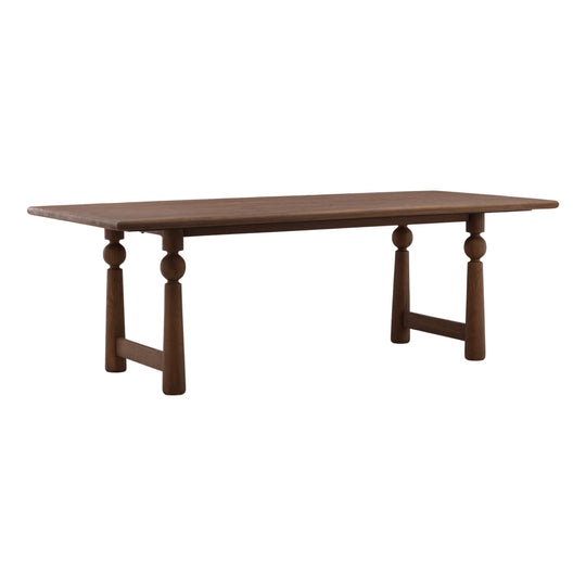 Nethann Dining Table Brown — Front Three-Quarter