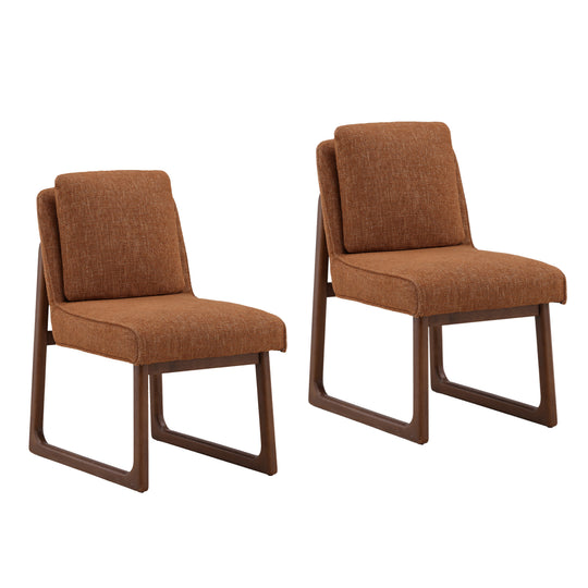 Madelaine Dining Chair Set of 2 Ginger — Front Three-Quarter
