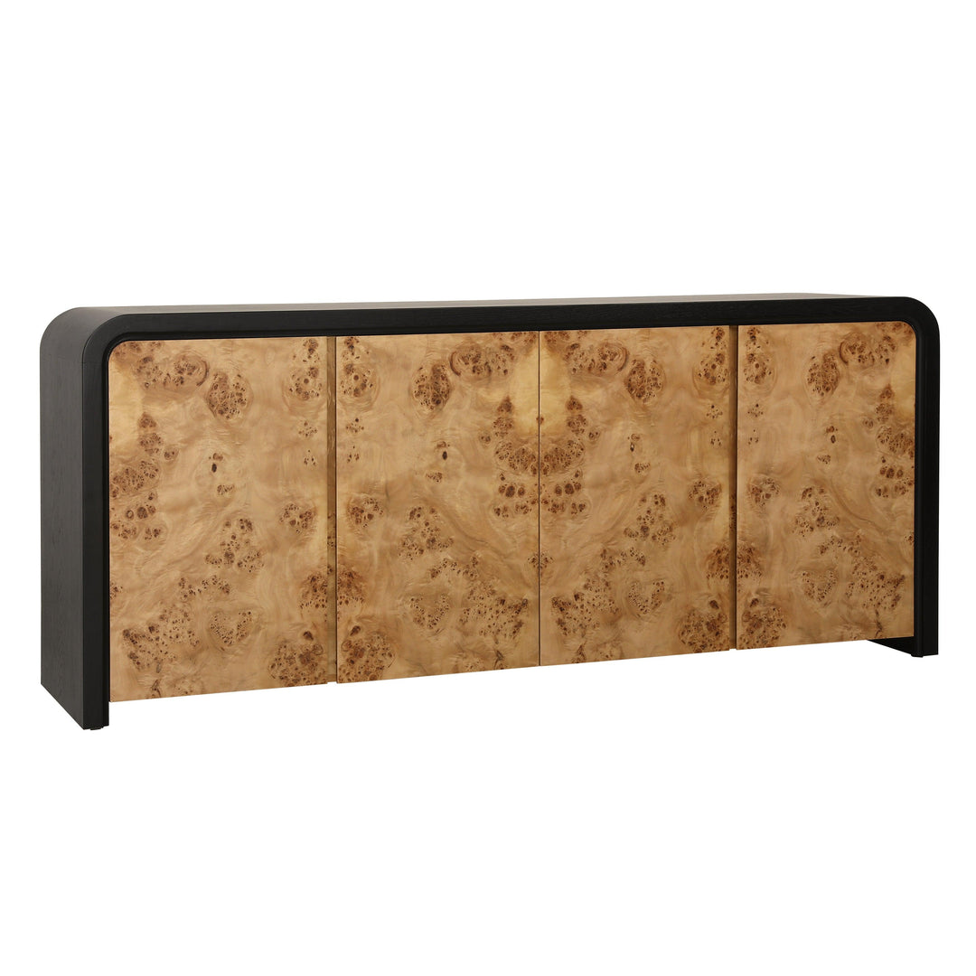 Brennon Sideboard Black and Burl - AmericanHomeFurniture
