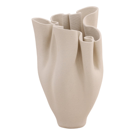 Aureli Vase Small Ivory — Front Three-Quarter