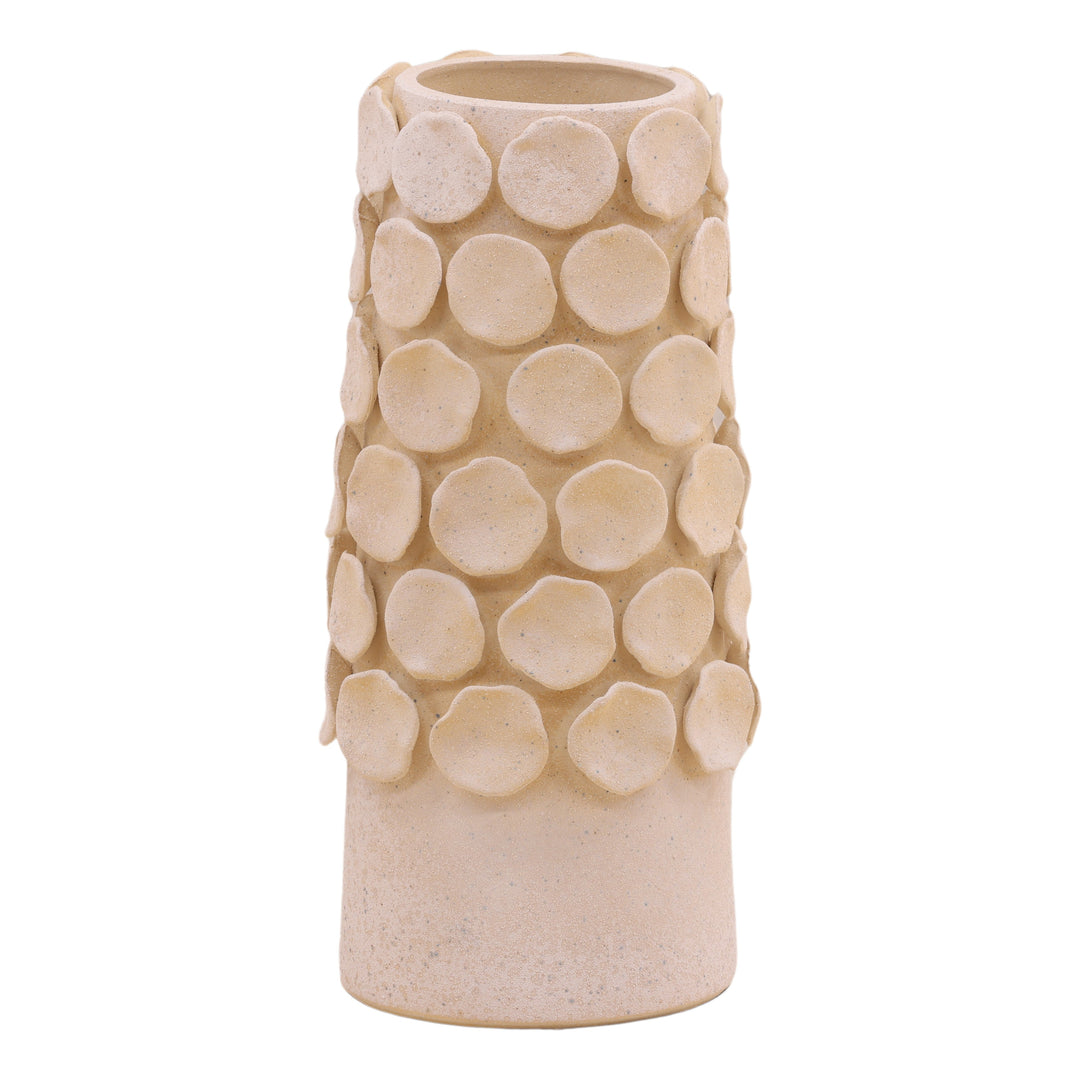 Calipso Vase Cream Large — Front Three-Quarter