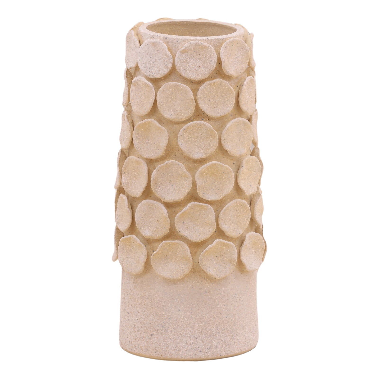 Calipso Vase Cream Large — Front Three-Quarter