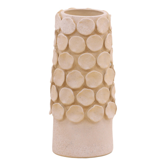 Calipso Vase Cream Large — Front Three-Quarter