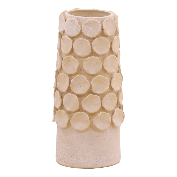 Calipso Vase Cream Large — Front Three-Quarter