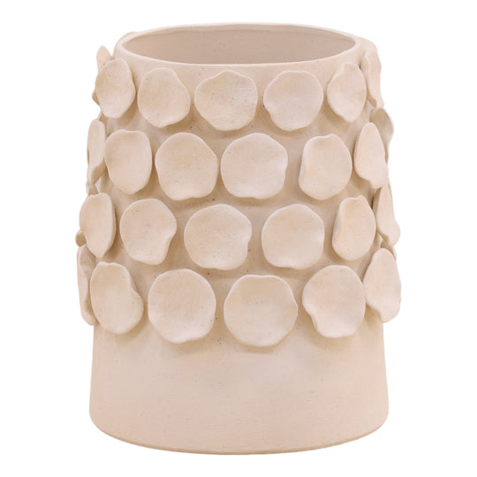 Calipso Vase Cream Small — Front Three-Quarter