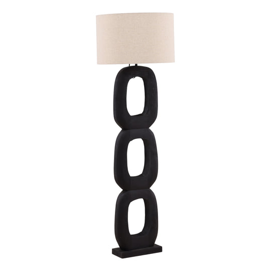 Kelven Floor Lamp Black — Front Three-Quarter