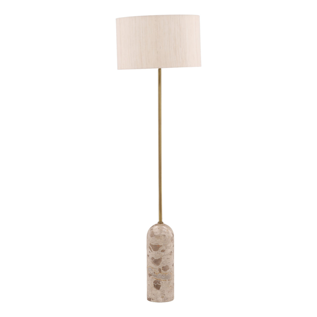 Letrice Floor Lamp Cream — Front Three-Quarter