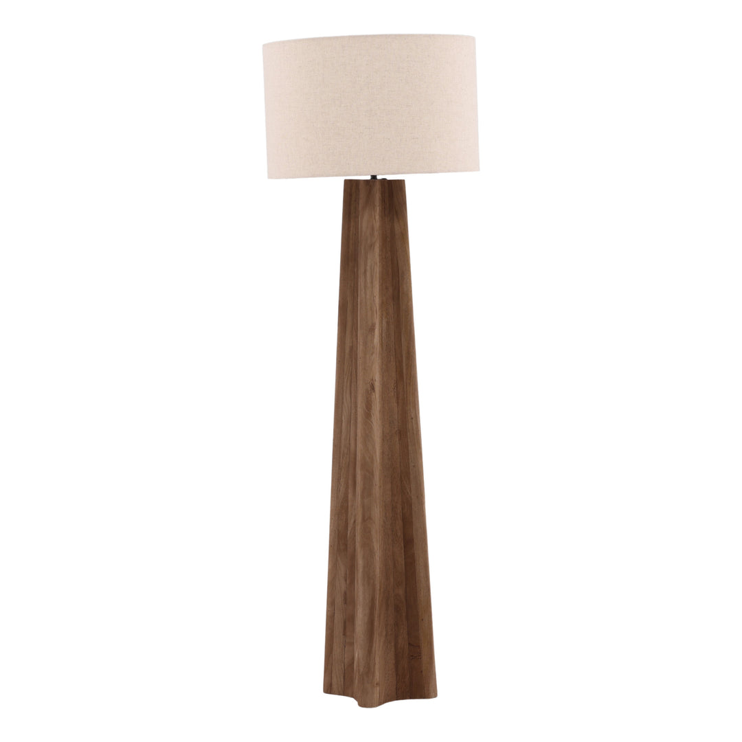 Devain Floor Lamp Light Brown — Front Three-Quarter