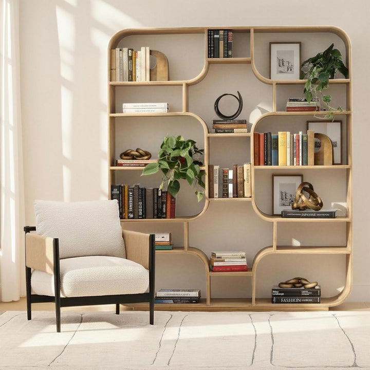 Gaetin Bookcase Light Natural — Lifestyle