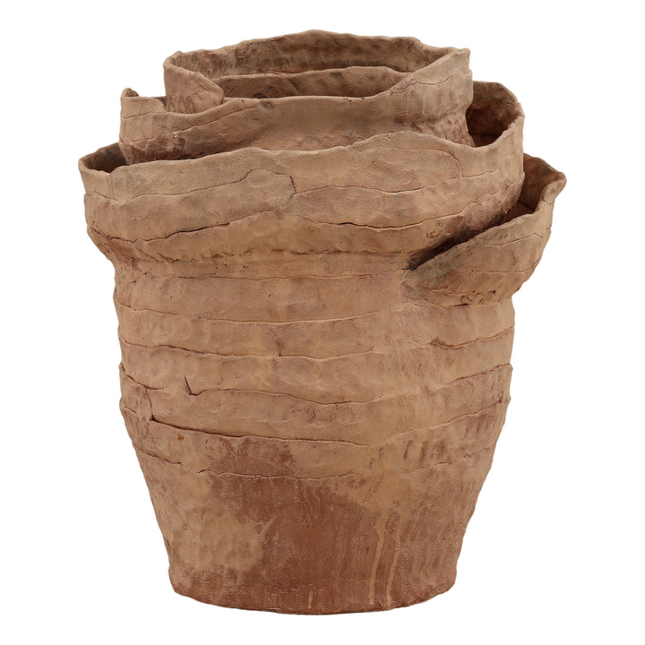 Shaie Vase Terracotta — Front Three-Quarter