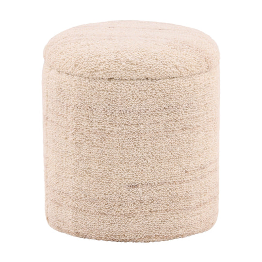 American Home Furniture Kian Stool Ivory OTTOMANS, POUFS, + STOOLS