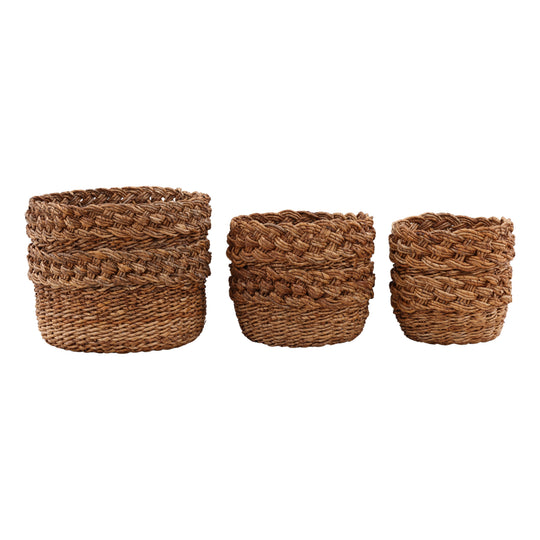 Aliona Basket Set of 3 Natural — Front Three-Quarter