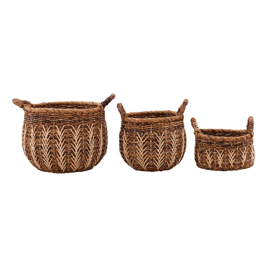 Broghan Basket Set of 3 Natural — Front Three-Quarter