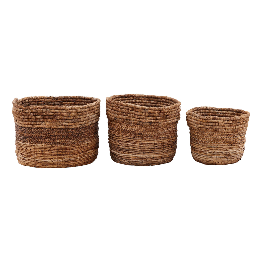 Clery Basket Set of 3 Natural — Front Three-Quarter