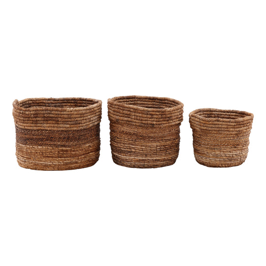 Clery Basket Set of 3 Natural — Front Three-Quarter