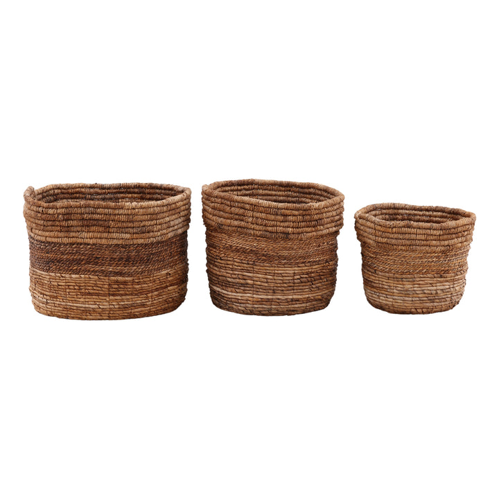 Clery Basket Set of 3 Natural — Front Three-Quarter