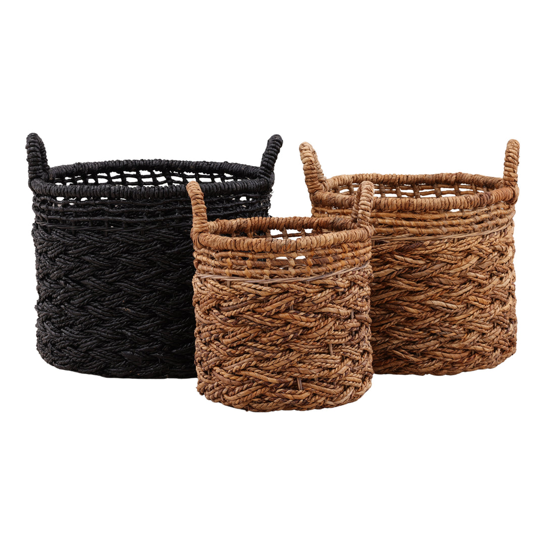 Fitzroe Basket Set of 3 Black — Front