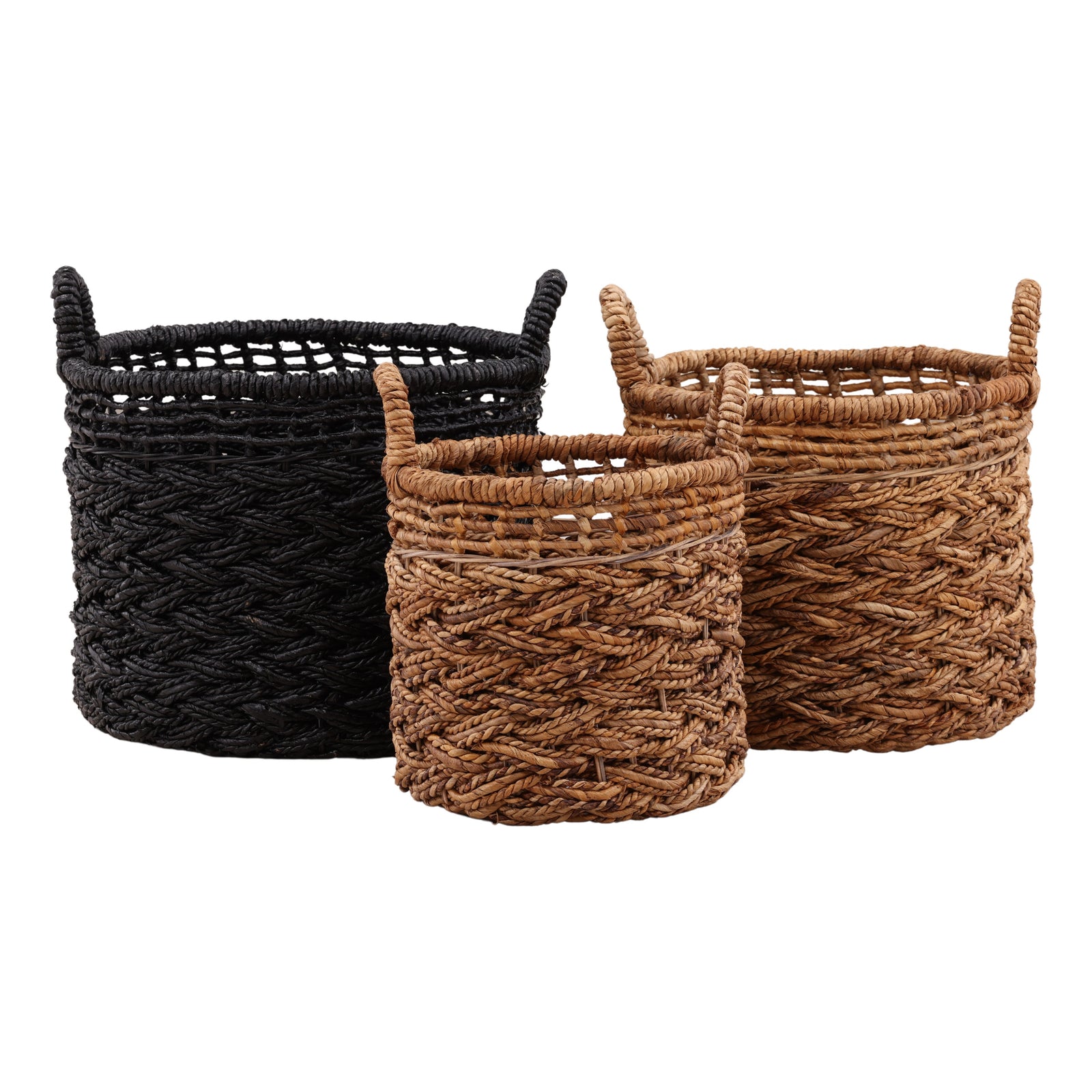 Fitzroe Basket Set of 3 Black — Front