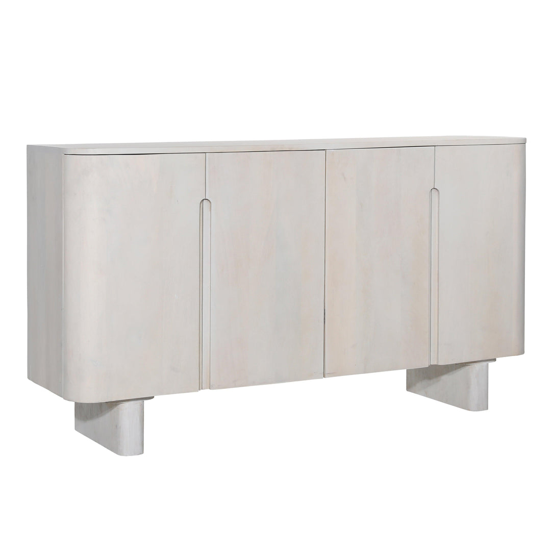Esposito Cabinet White 4-Door - AmericanHomeFurniture