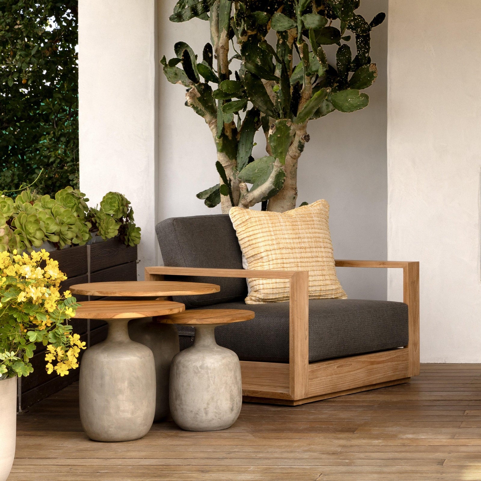 Charcoal and Natural Teak