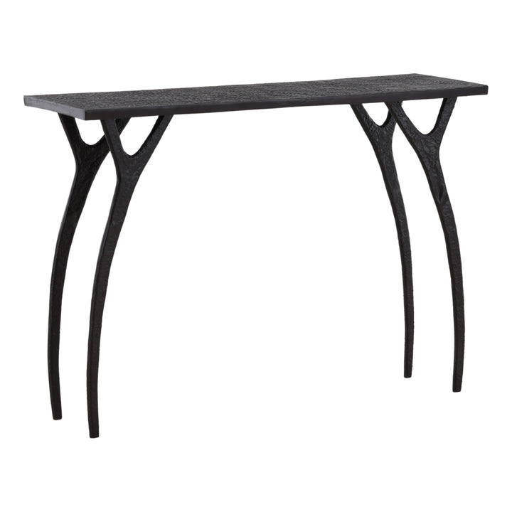 Bastian Console Table Black — Front Three-Quarter