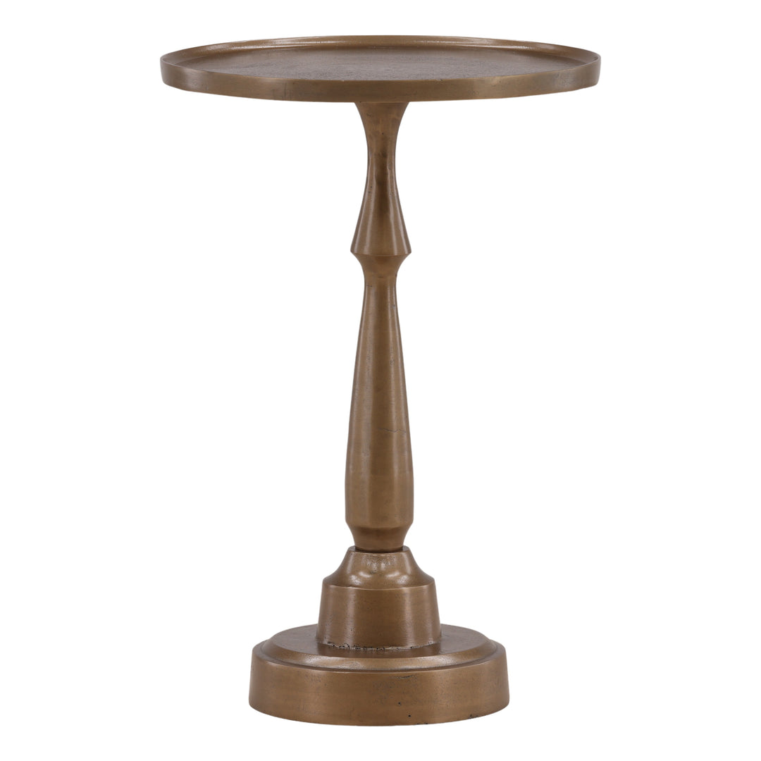 Lunede Side Table Antique Brass Large — Front Three-Quarter