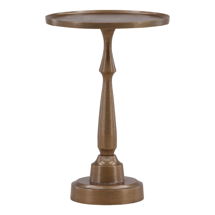Lunede Side Table Antique Brass Large — Front Three-Quarter