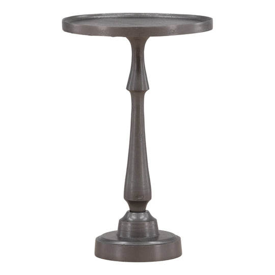 Lunede Side Table Antique Nickel Small — Front Three-Quarter