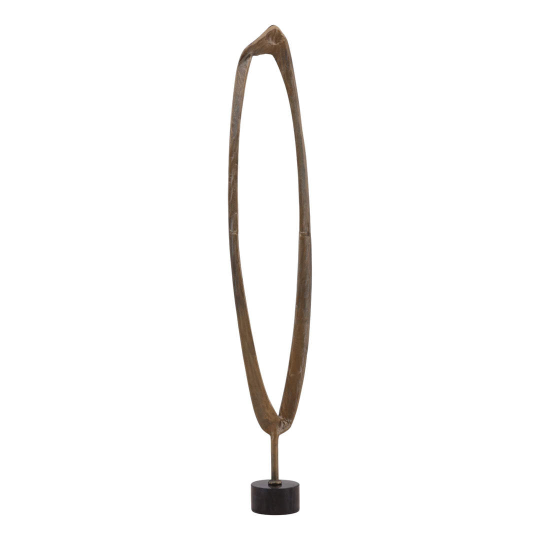 Stanfeld Sculpture Antique Brass Large — Front Three-Quarter