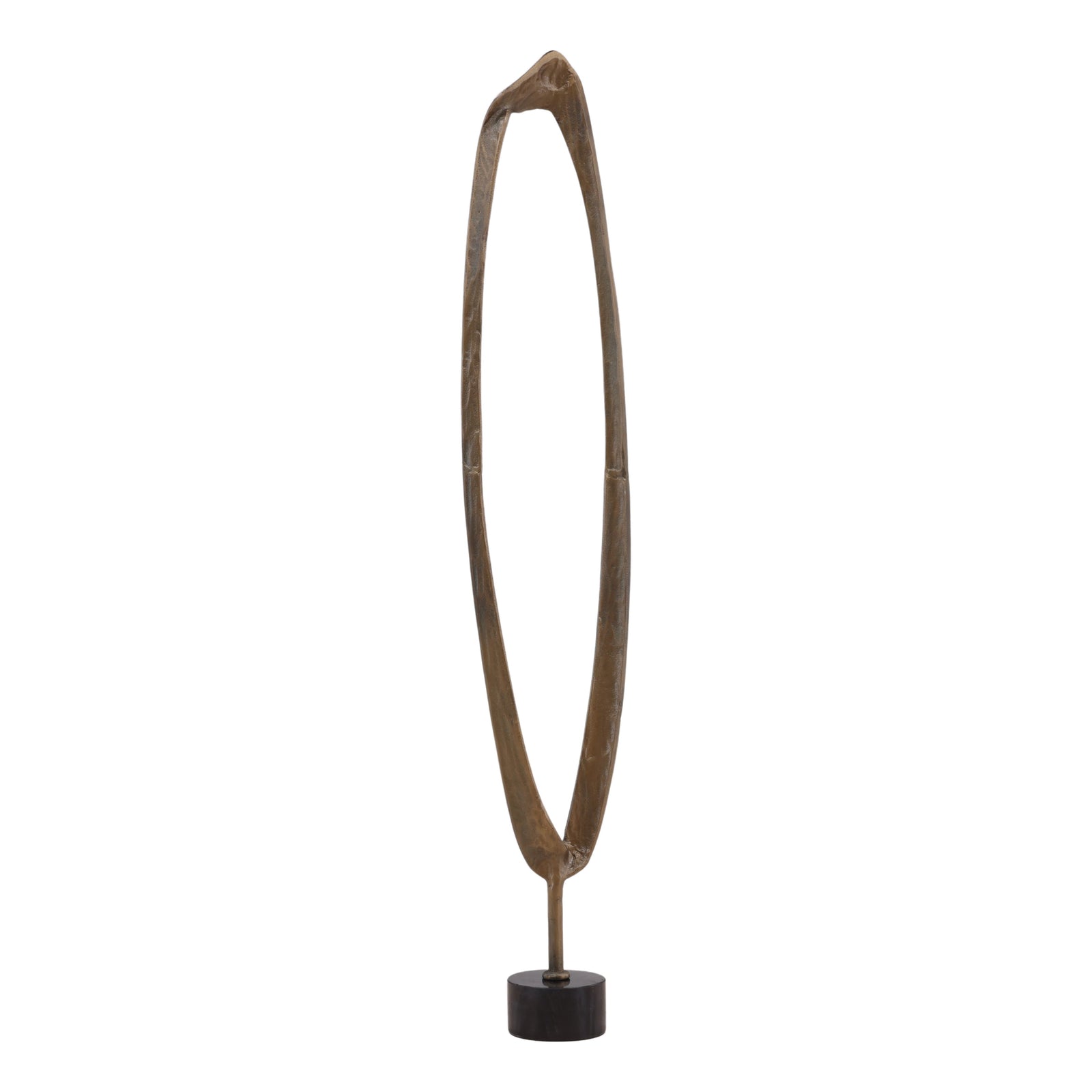 Stanfeld Sculpture Antique Brass Large — Front Three-Quarter