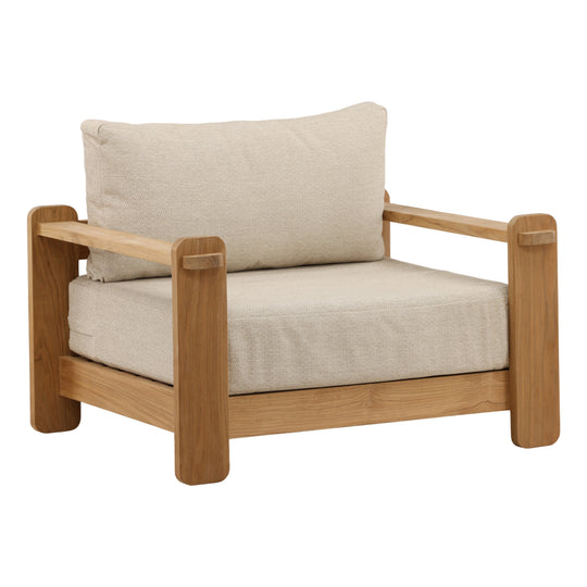 Julienne Outdoor Sofa Chair Taupe — Front Three-Quarter