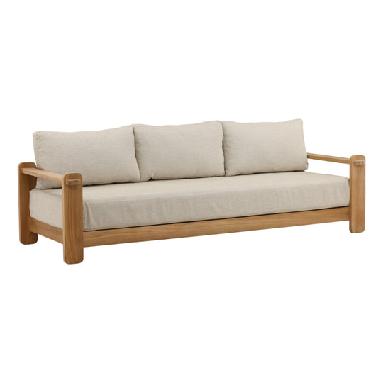 Julienne Outdoor Sofa Taupe — Front Three-Quarter
