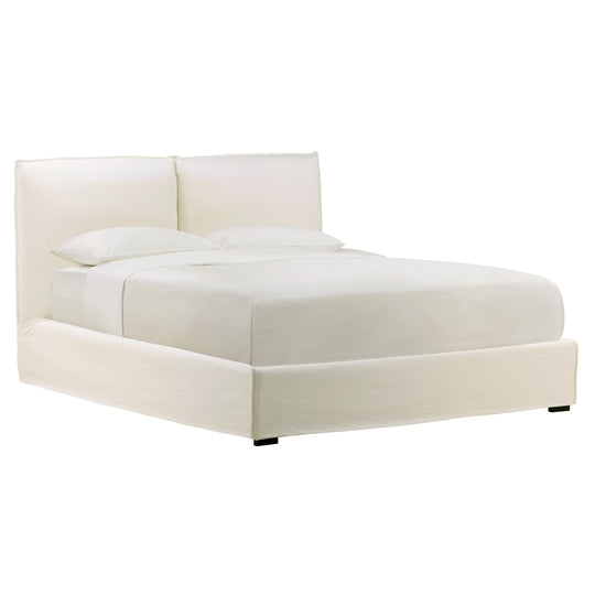 Omario Bed King Off White — Front Three-Quarter