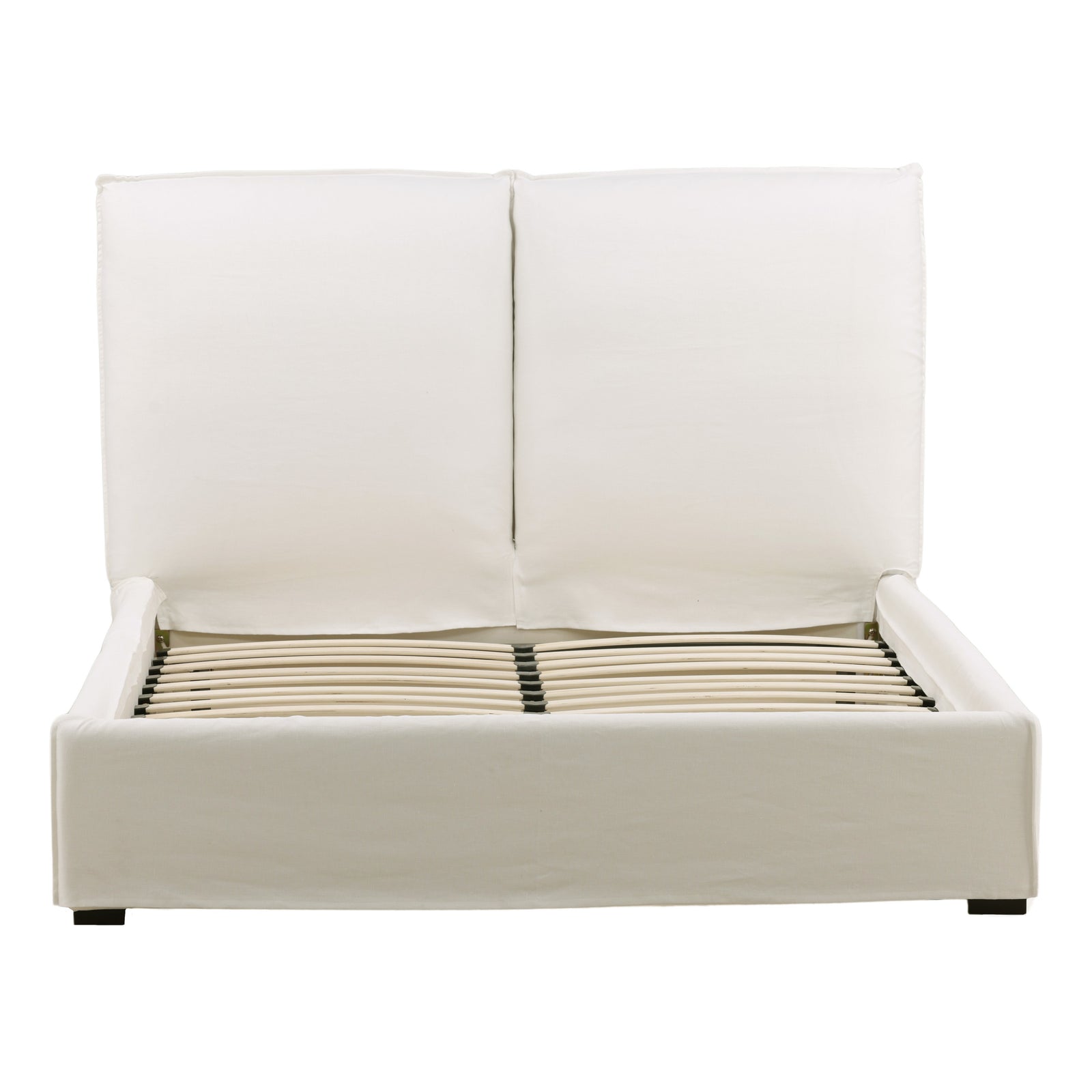 Omario Bed Queen Off White — Front