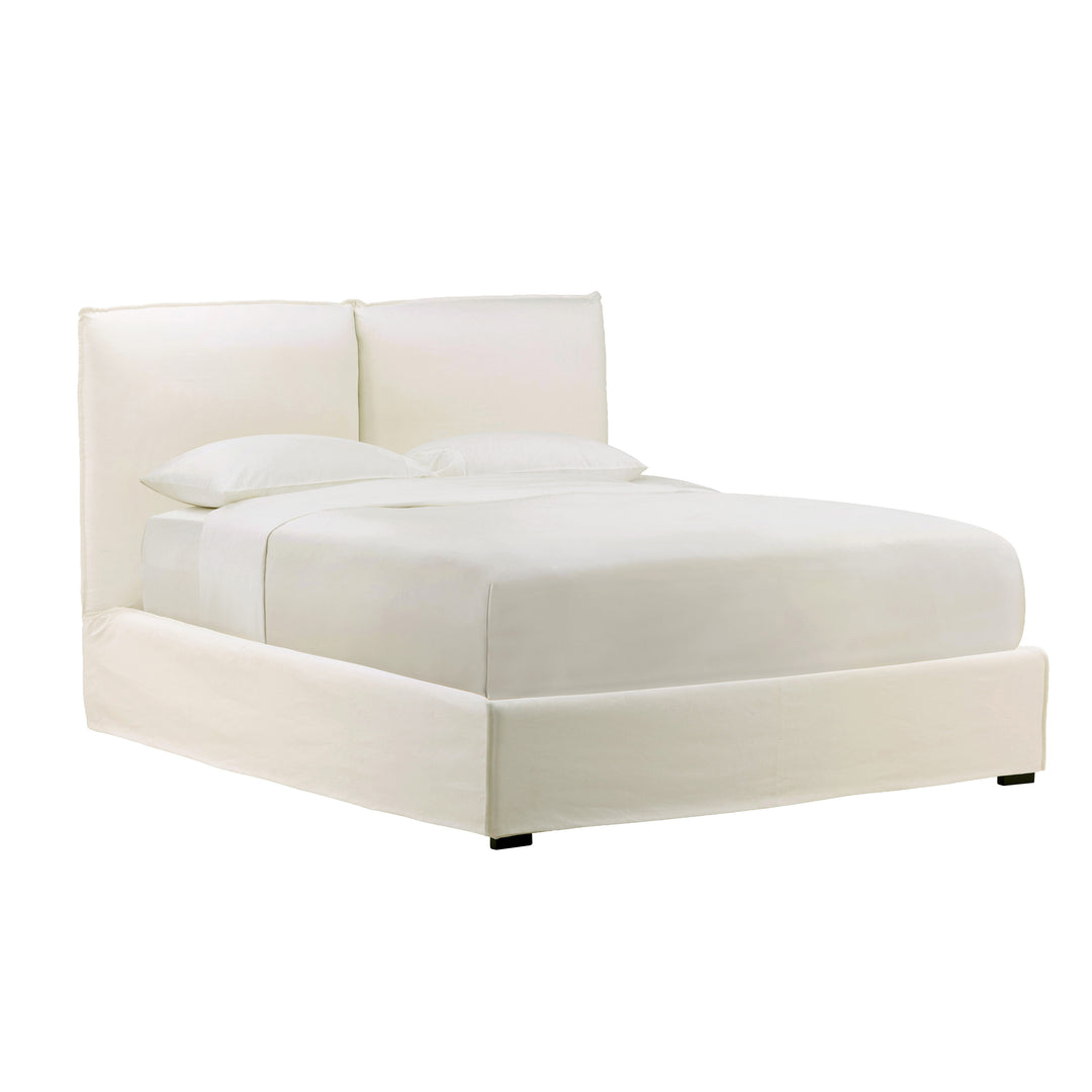 Omario Bed Queen Off White — Front Three-Quarter