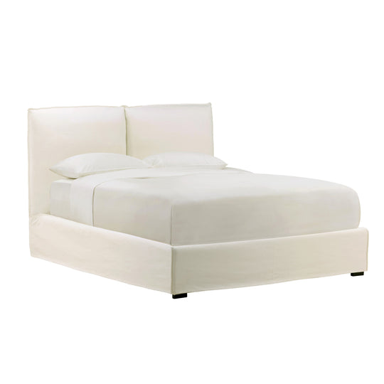 Omario Bed Queen Off White — Front Three-Quarter