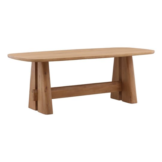Hesston Dining Table Light Natural 84" — Front Three-Quarter