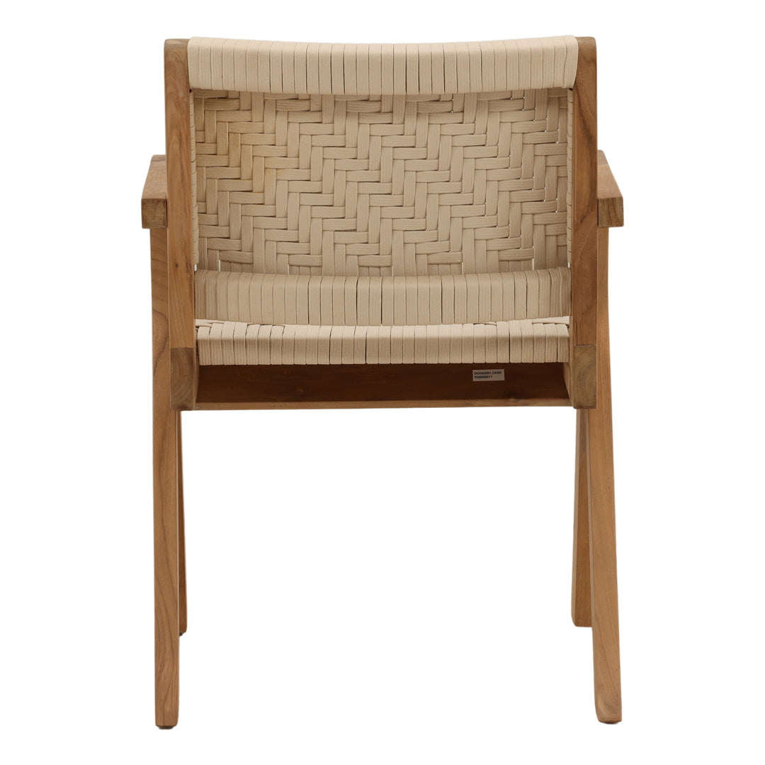 Meesa Outdoor Dining Chair Cream — Back