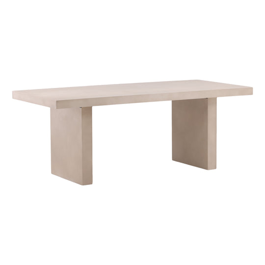 Santeen Outdoor Dining Table Sand — Front Three-Quarter