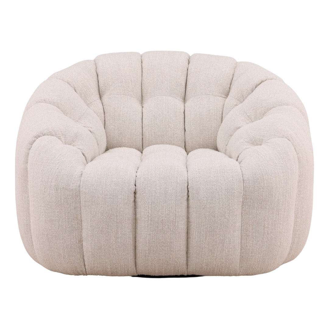 Rumie Swivel Chair Cream — Front
